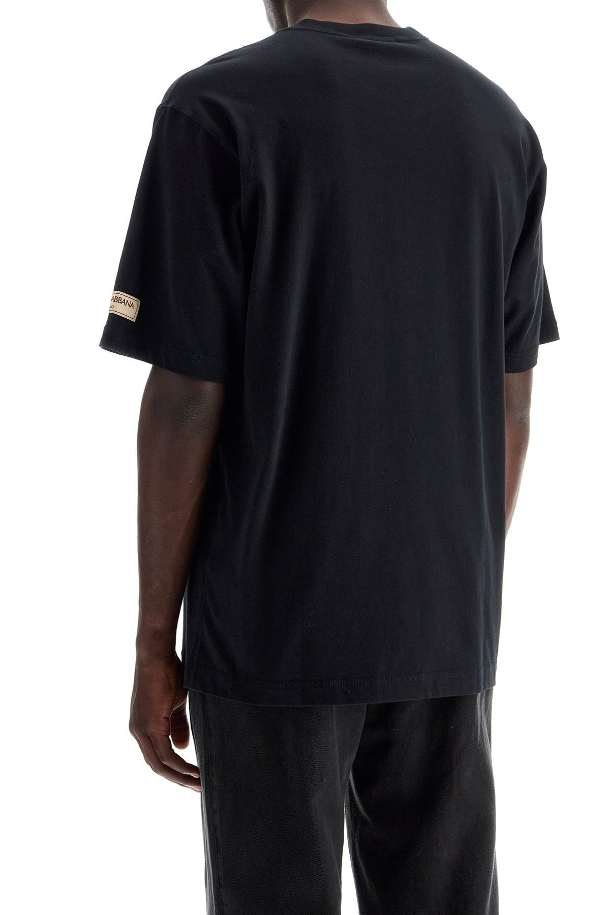 T-shirt With Logo Print  - Black