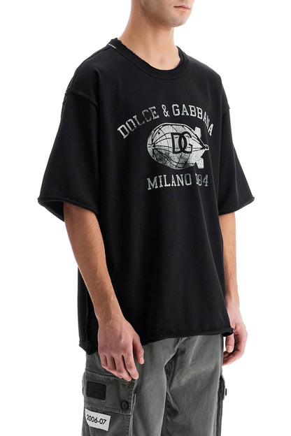 Oversized Printed T  - Black