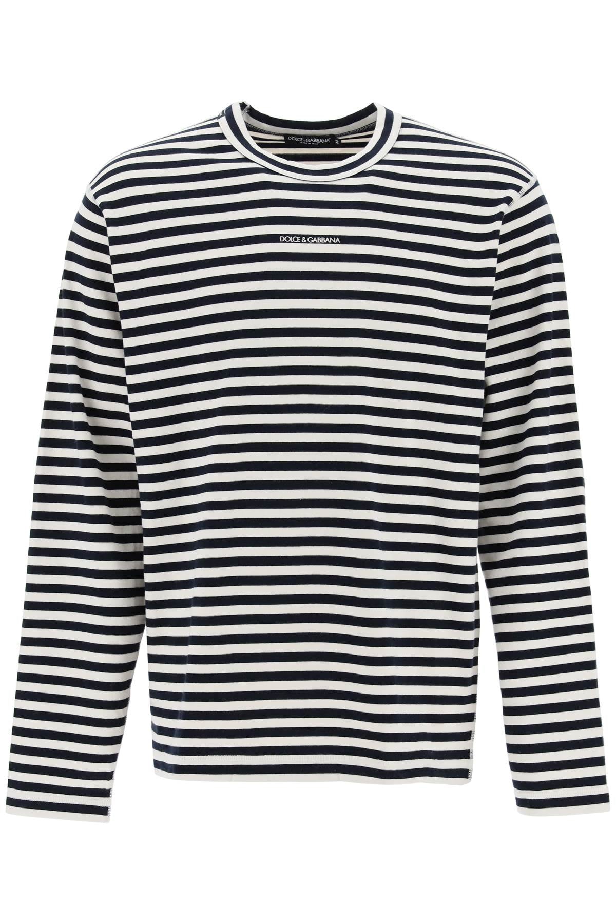 Long-sleeved Striped T-shirt  - White