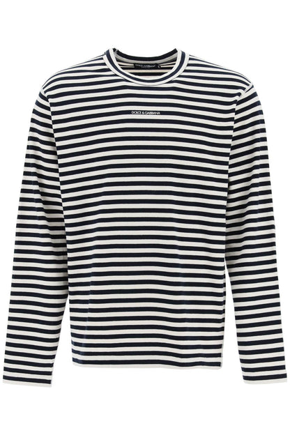 Long-sleeved Striped T-shirt  - White