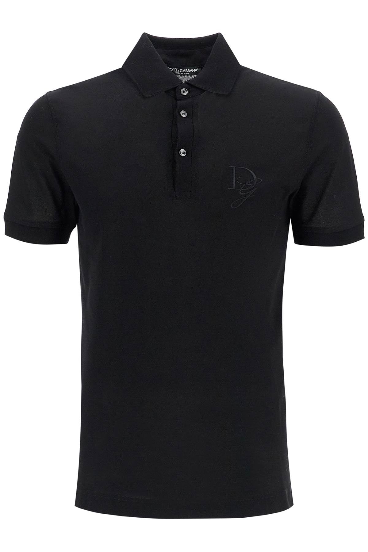 Polo Shirt With Dg Embroidery  - Black