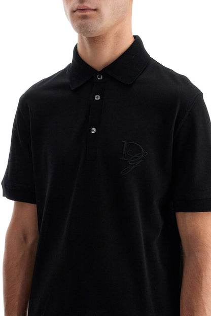 Polo Shirt With Dg Embroidery  - Black