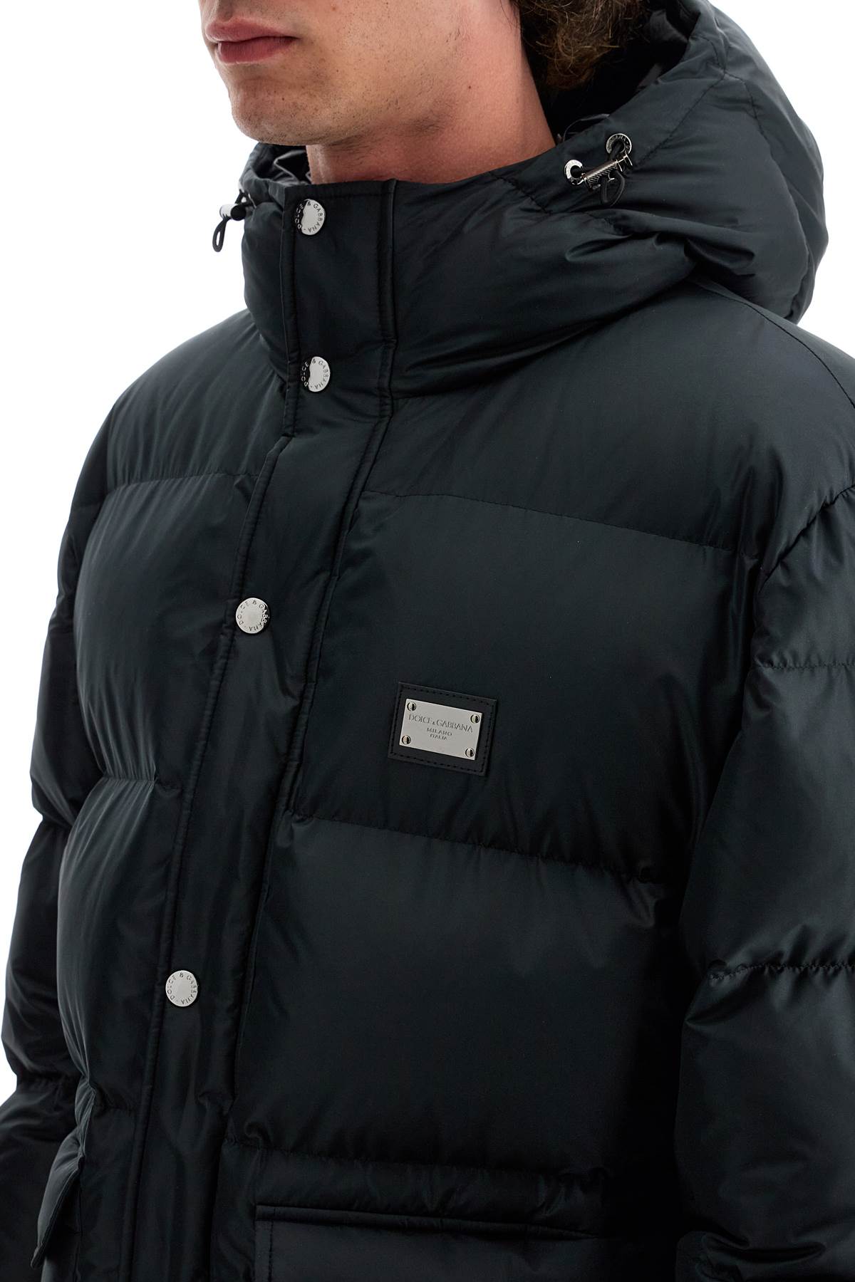 Padded Jacket With Hood  - Black