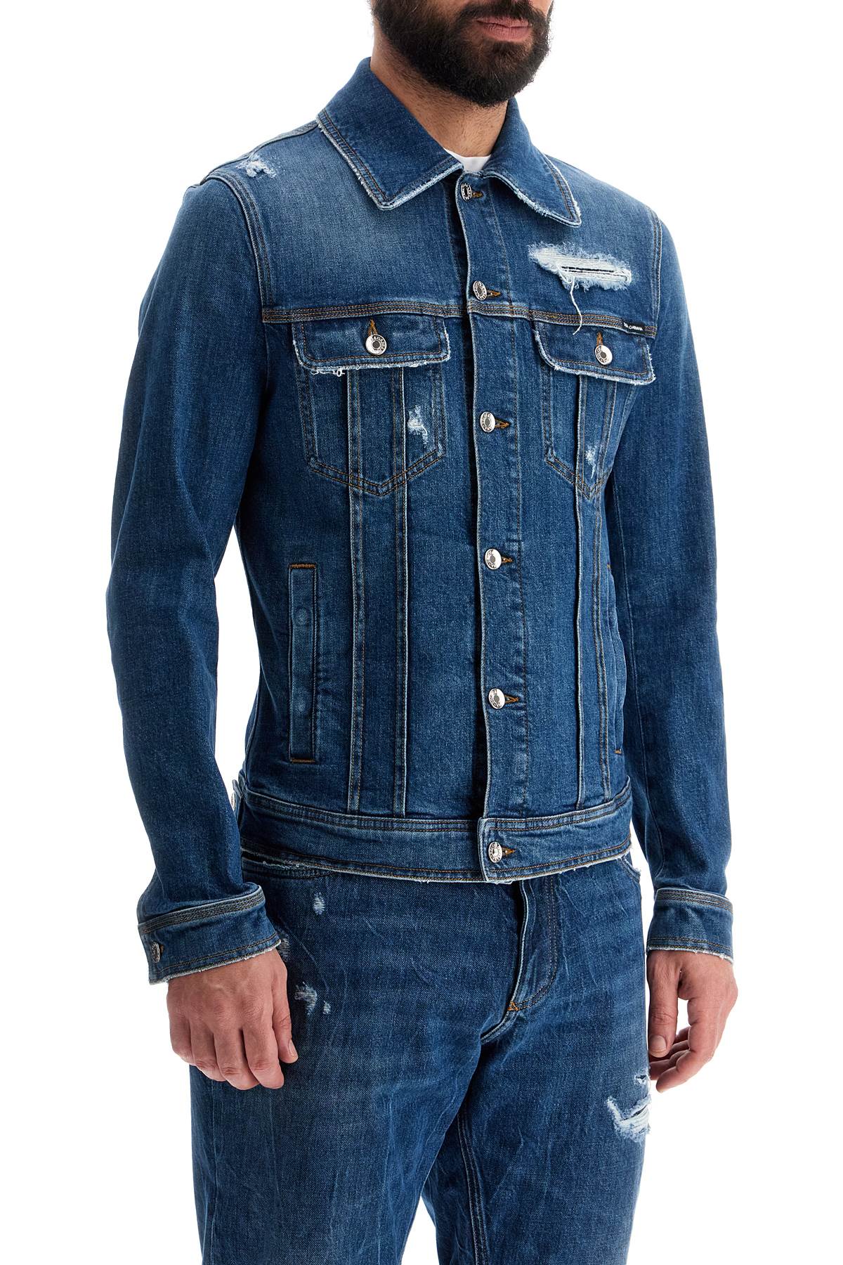 Stretch Denim Jacket  - Blue