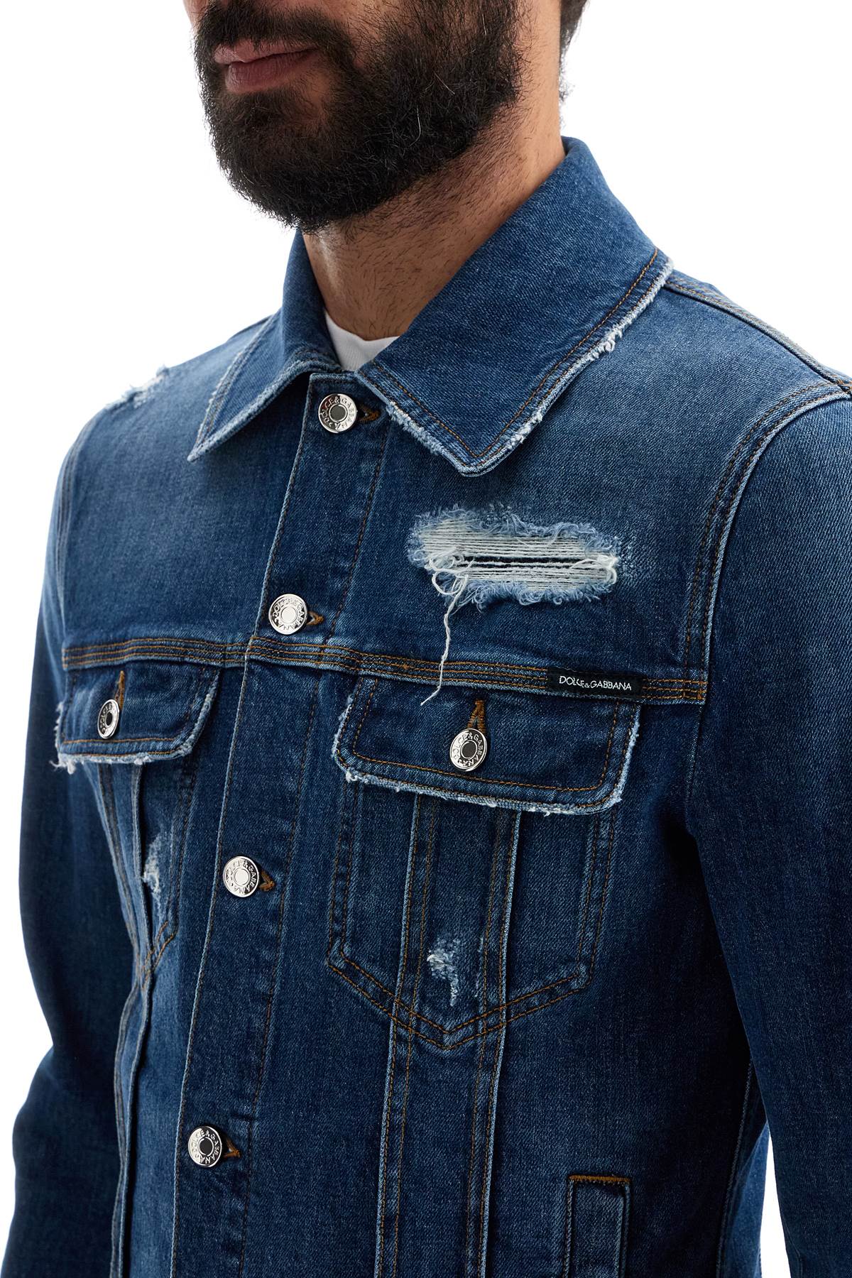 Stretch Denim Jacket  - Blue