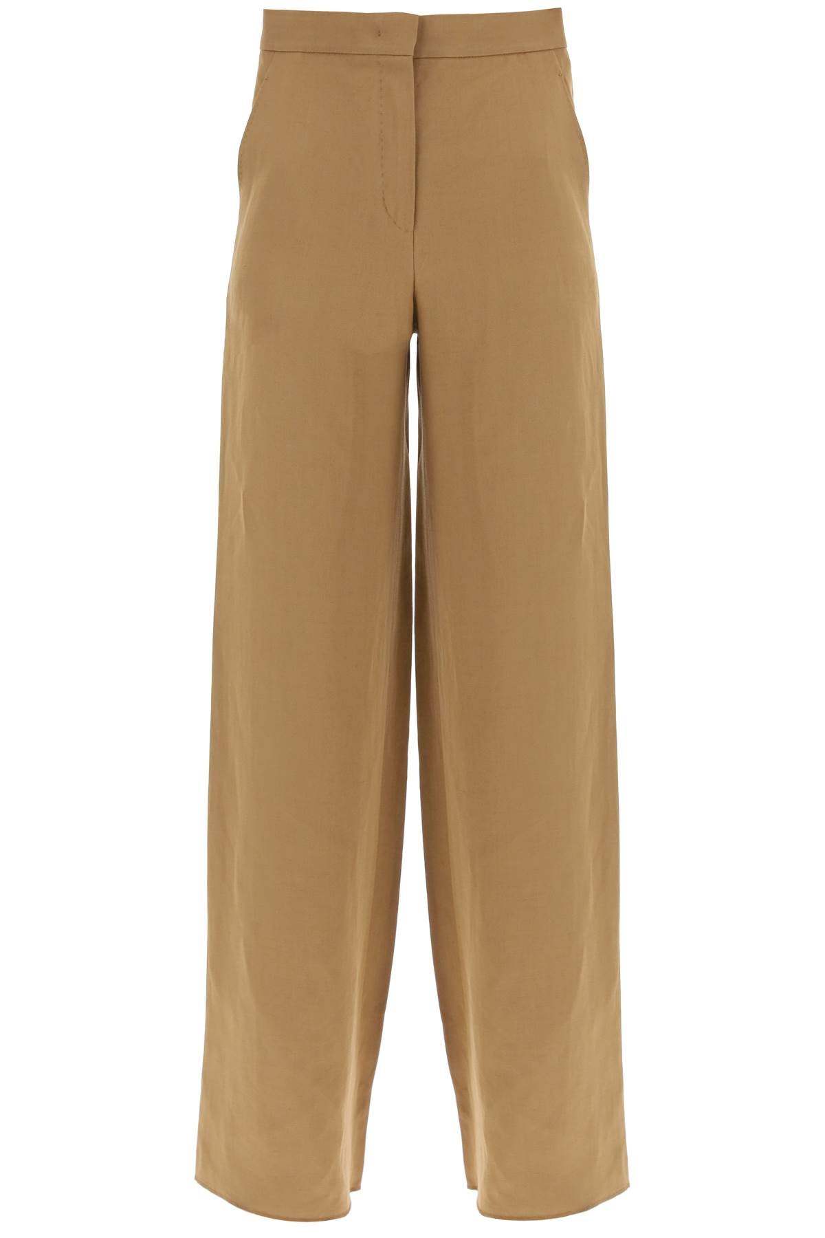 Wide-legged Canvas Gary Pants For Men  - Brown