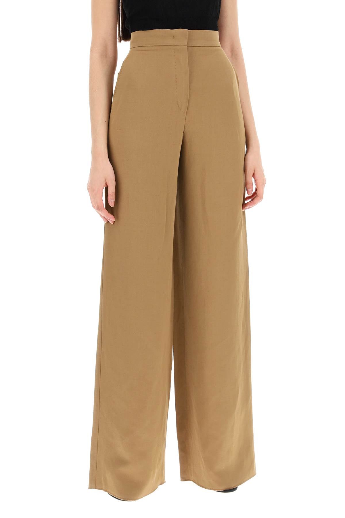 Wide-legged Canvas Gary Pants For Men  - Brown