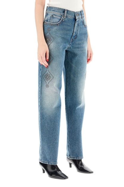 'gatti' Jeans With Embroidered  - Light Blue