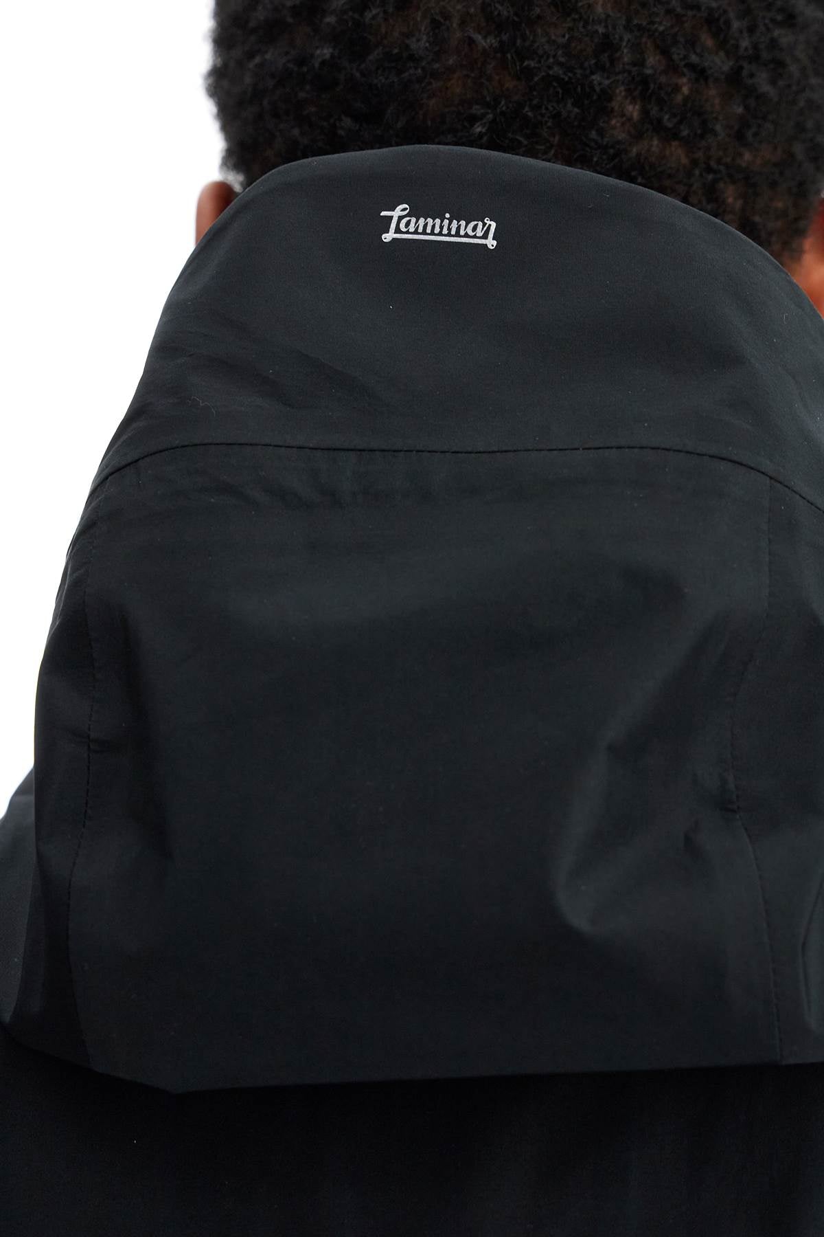 Short Black Waterproof Jacket For Men In Polyester With Hood  - Black