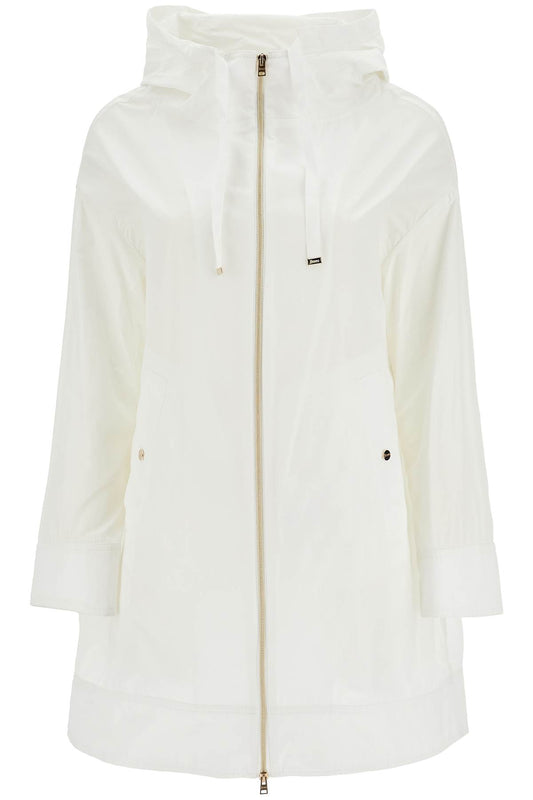 White Waterproof 3/4 Sleeve Parka Techn Taffeta  - White