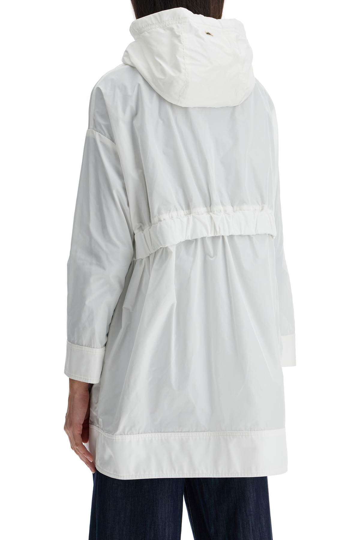 White Waterproof 3/4 Sleeve Parka Techn Taffeta  - White