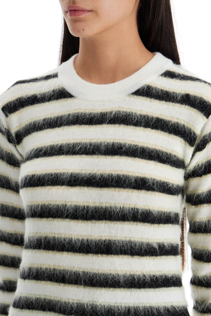 Striped Crewneck Pullover  - Light Blue