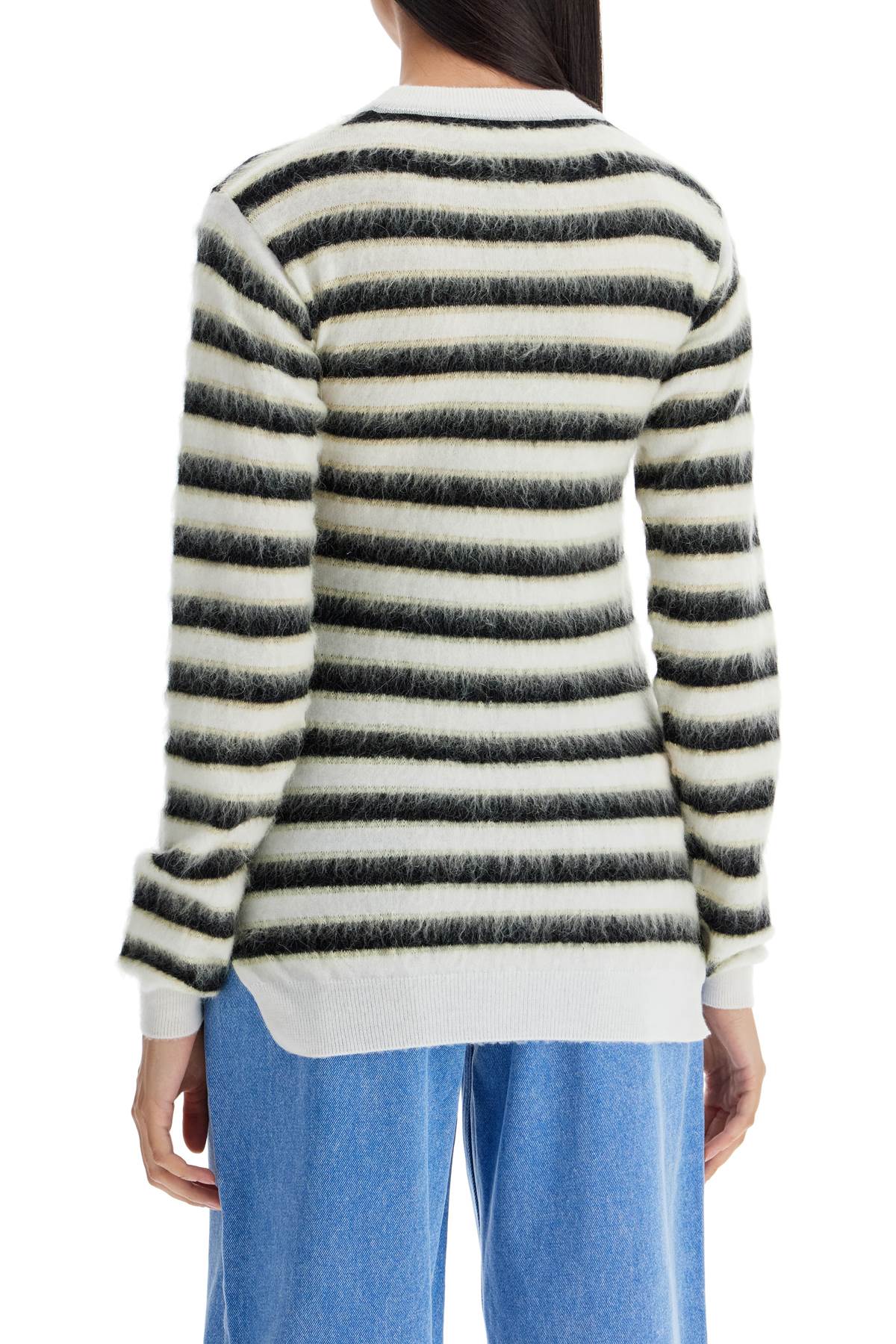 Striped Crewneck Pullover  - Light Blue