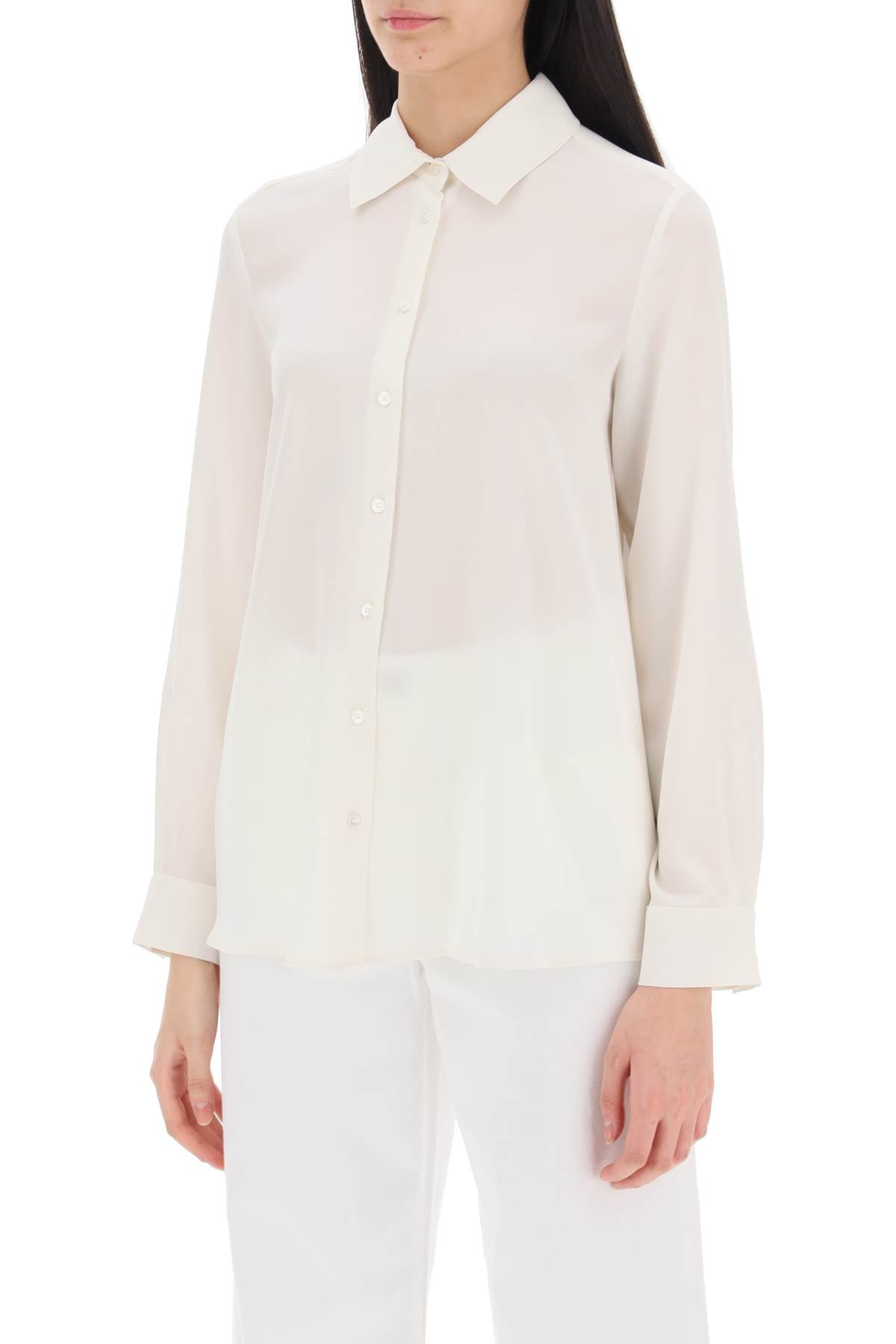 Crepe De Chine Shirt  - White