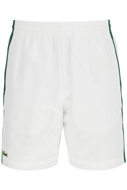 Sporty Color Block Bermuda Shorts  - White