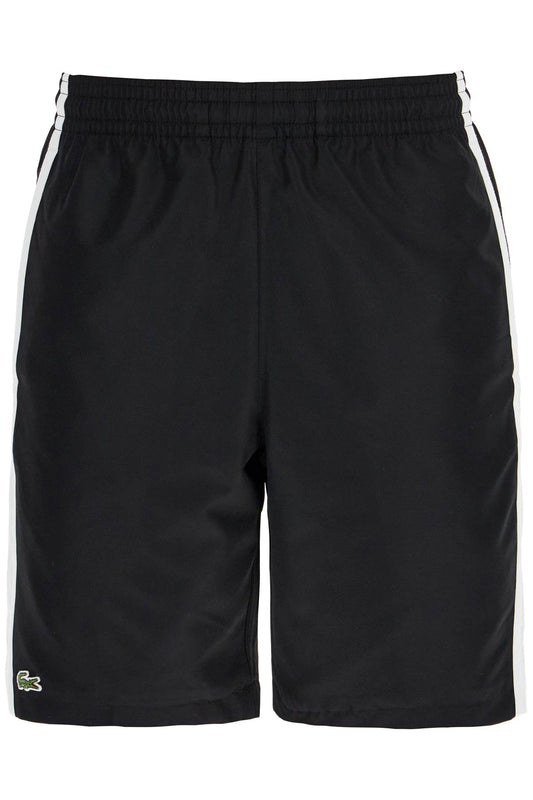 Sporty Color Block Bermuda Shorts  - Black