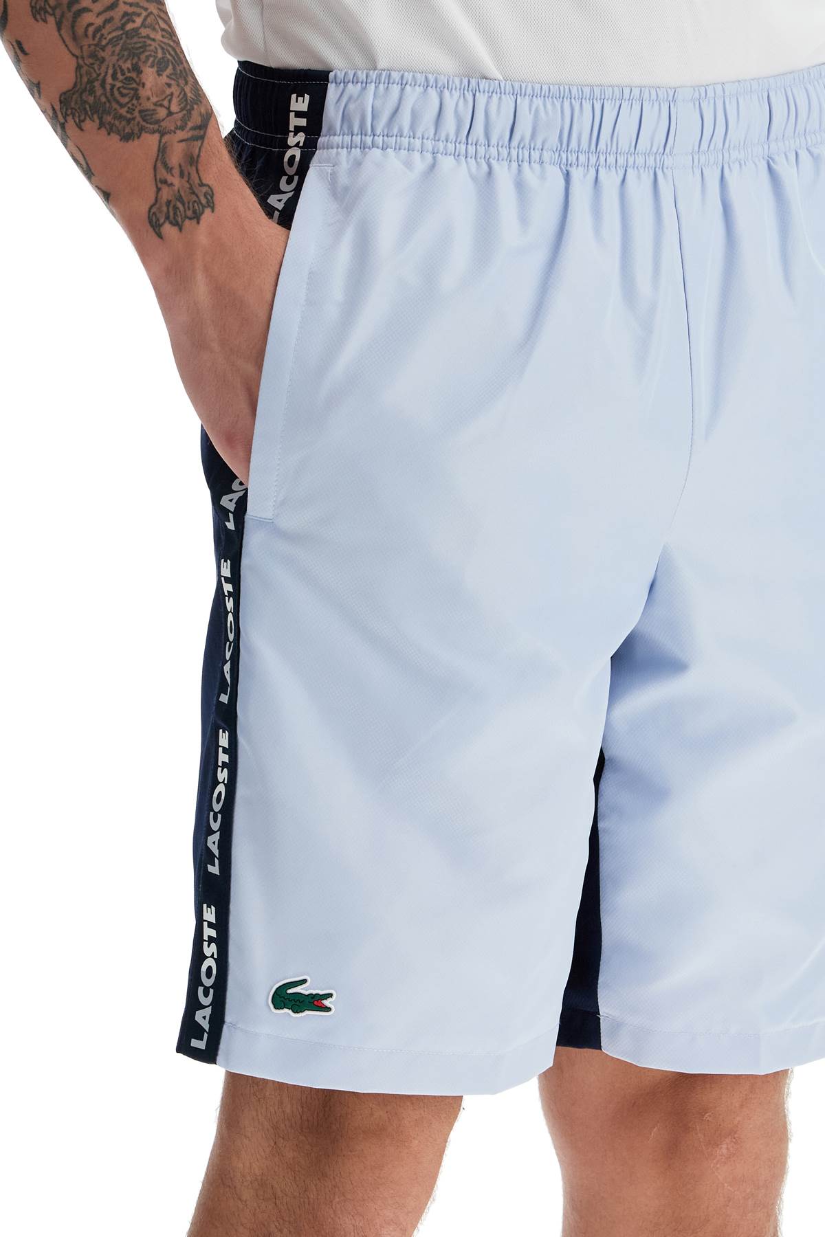 With Logo On The Bermuda Shorts  - Light Blue