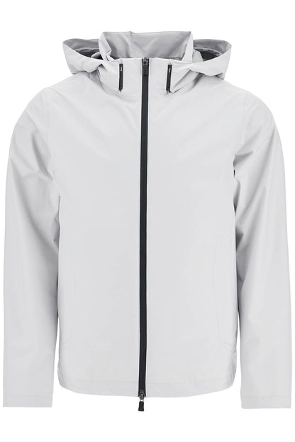 Light Gray Polyester Waterproof Bomber With Hood  - Grey