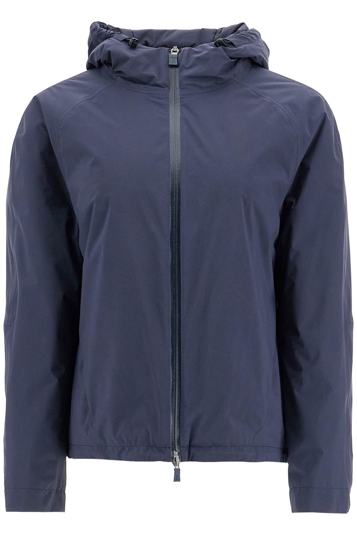 Short Waterproof Breathable Outdoor Jacket Dark Blue  - Blue