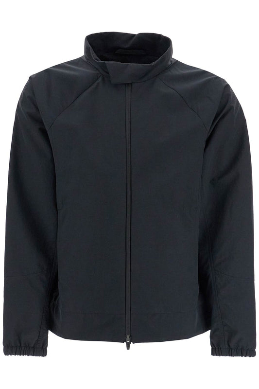 Men's Waterproof Jacket In Black Polyamide With High Collar  - Black