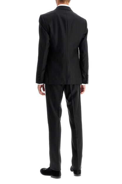 Wool And Silk Tuxedo Suit  - Black