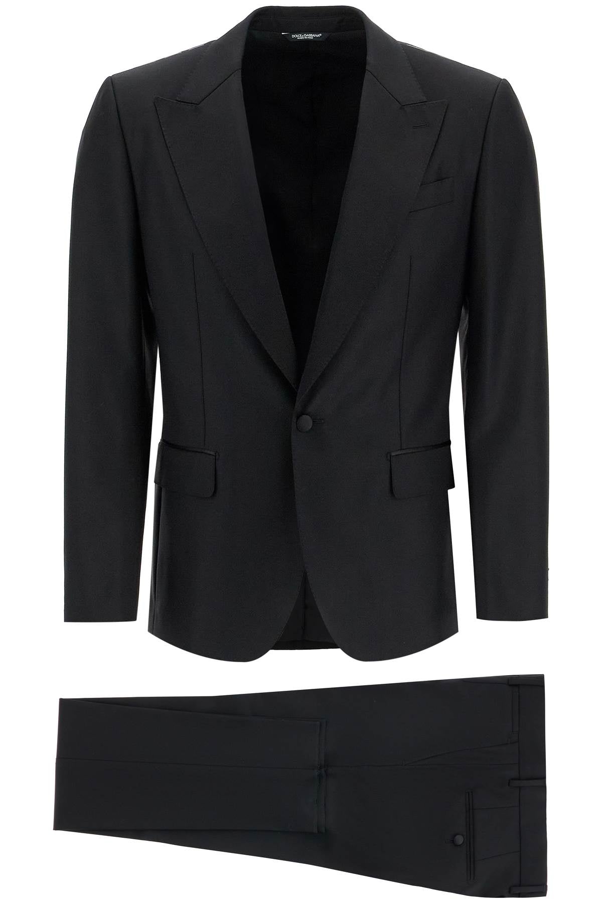 Wool And Silk Tuxedo Suit  - Black