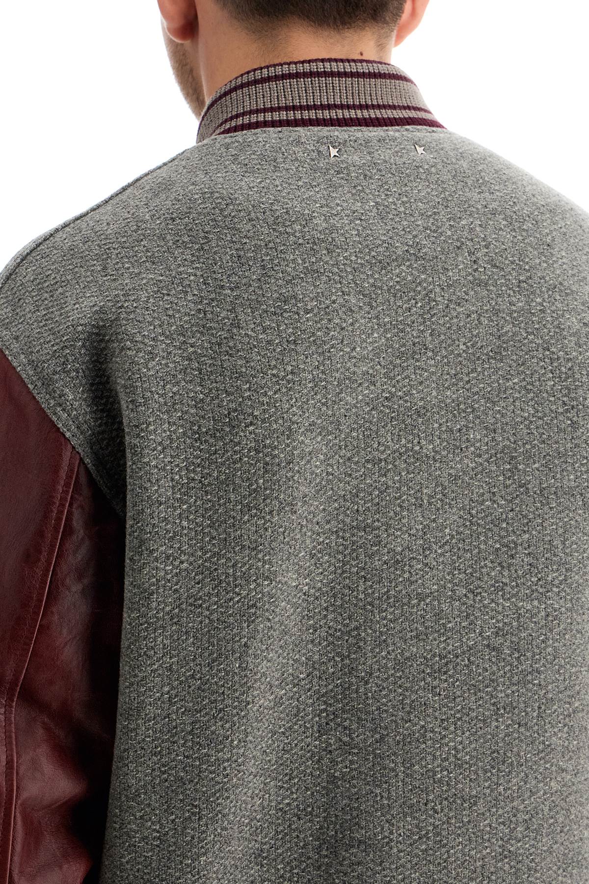 Melange Wool Bomber Jacket  - Grey