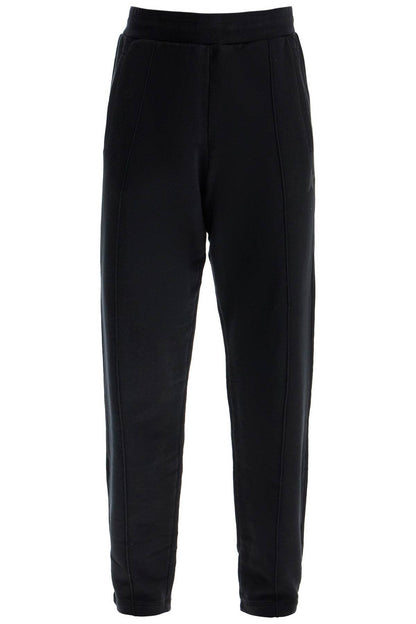 High-waisted Black Cotton Jogger Pants  - Black