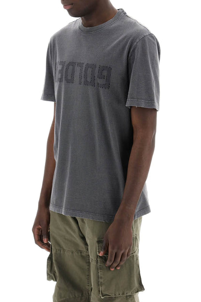 Distressed Logo Regular T-shirt  - Grey