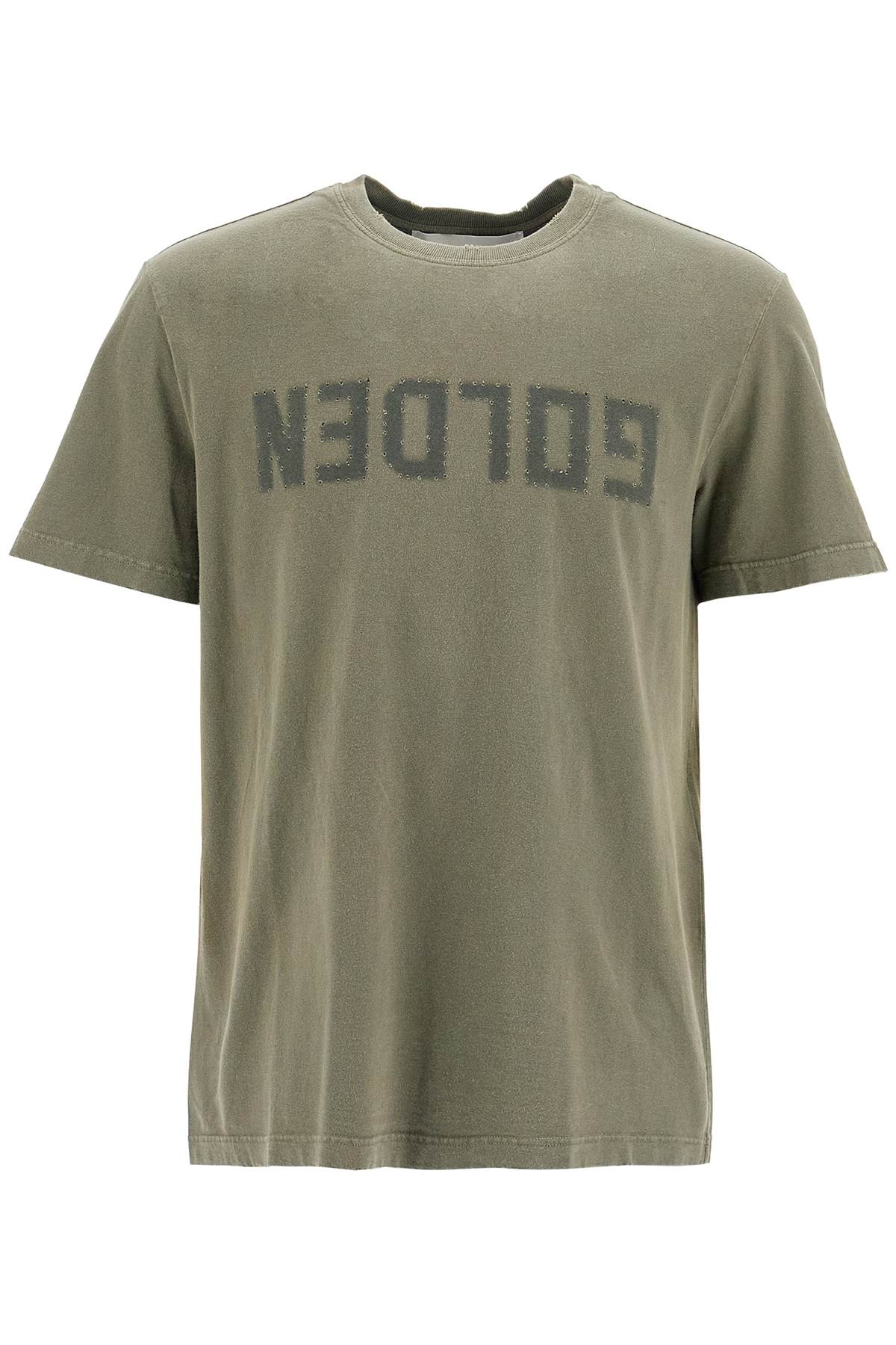 Distressed Logo Regular T-shirt  - Green