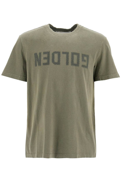 Distressed Logo Regular T-shirt  - Green