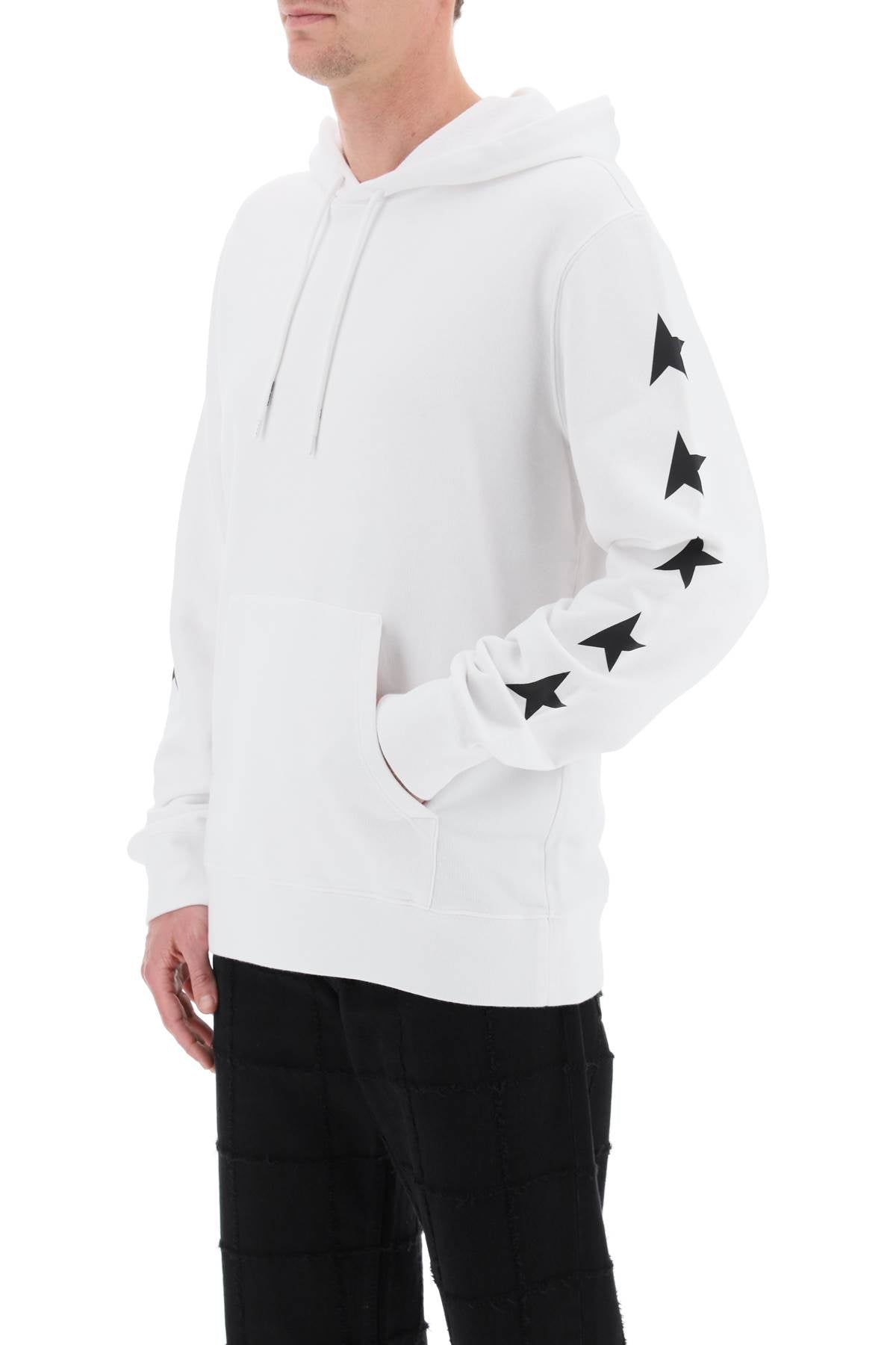 Star-print Hoodie  - Bianco