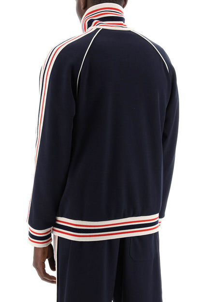 "track Sweatshirt With Contrasting Hem Edges  - Blu