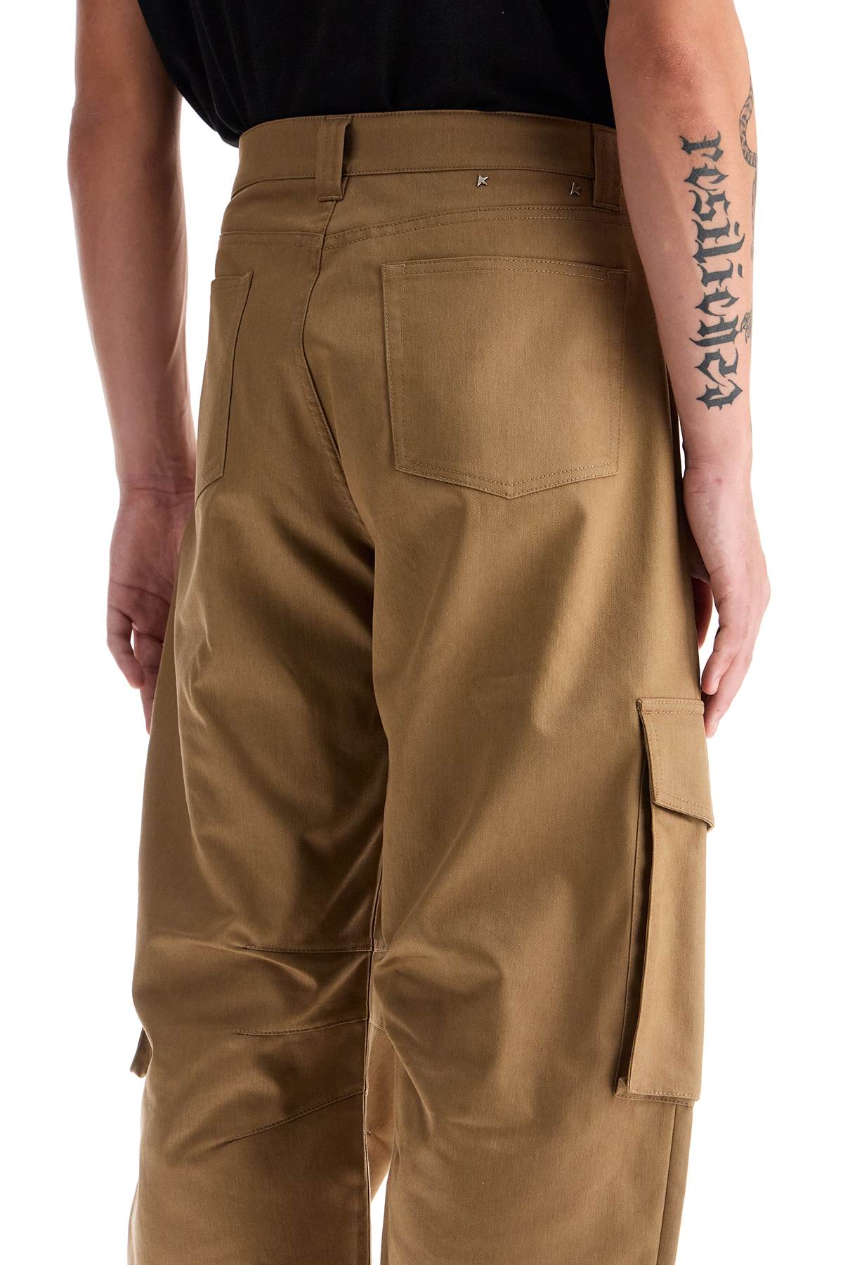 Twill Cargo Pants In Italian  - Beige