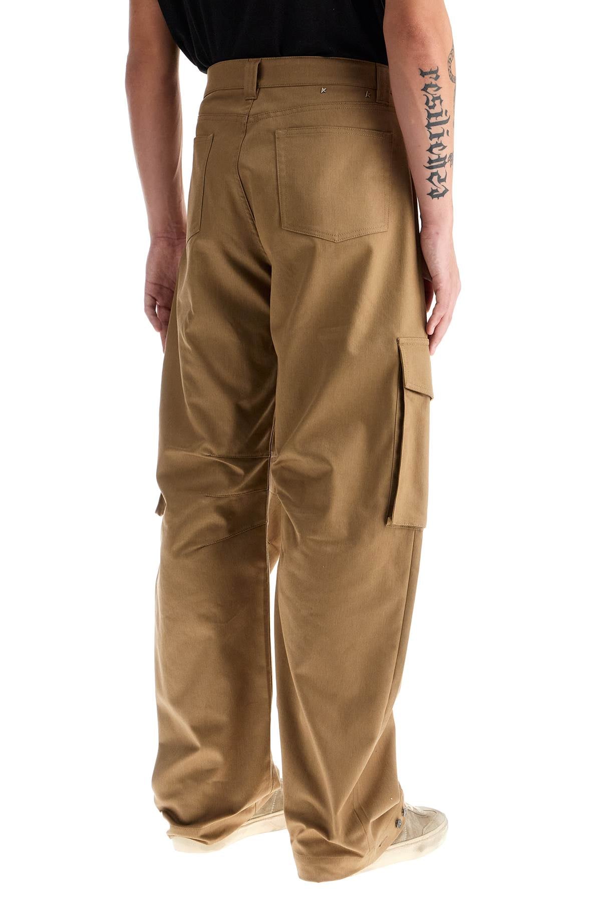 Twill Cargo Pants In Italian  - Beige