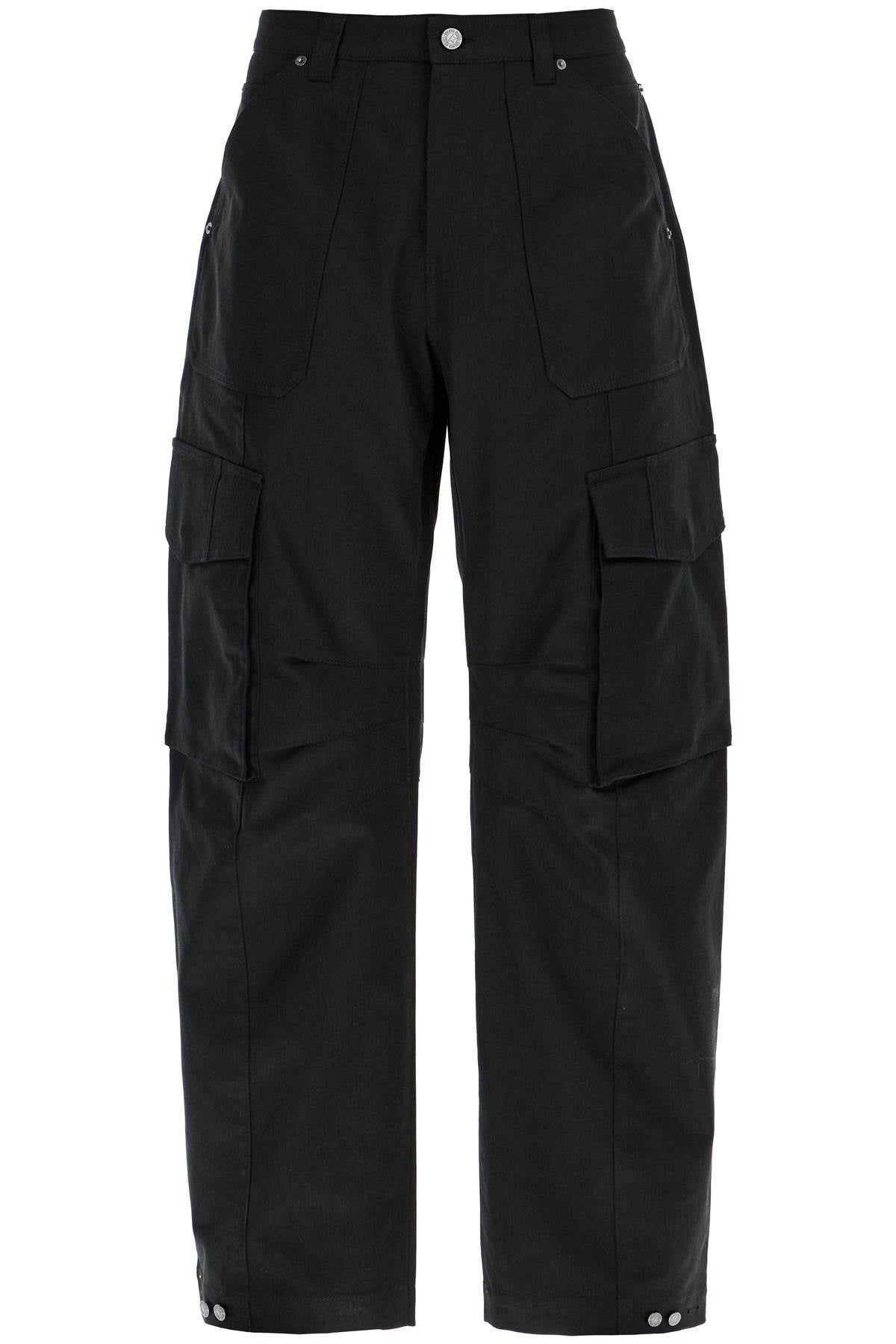 Twill Cargo Pants In Italian  - Black