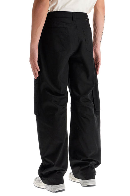 Twill Cargo Pants In Italian  - Black