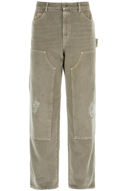 Distressed Effect Pants  - Grey