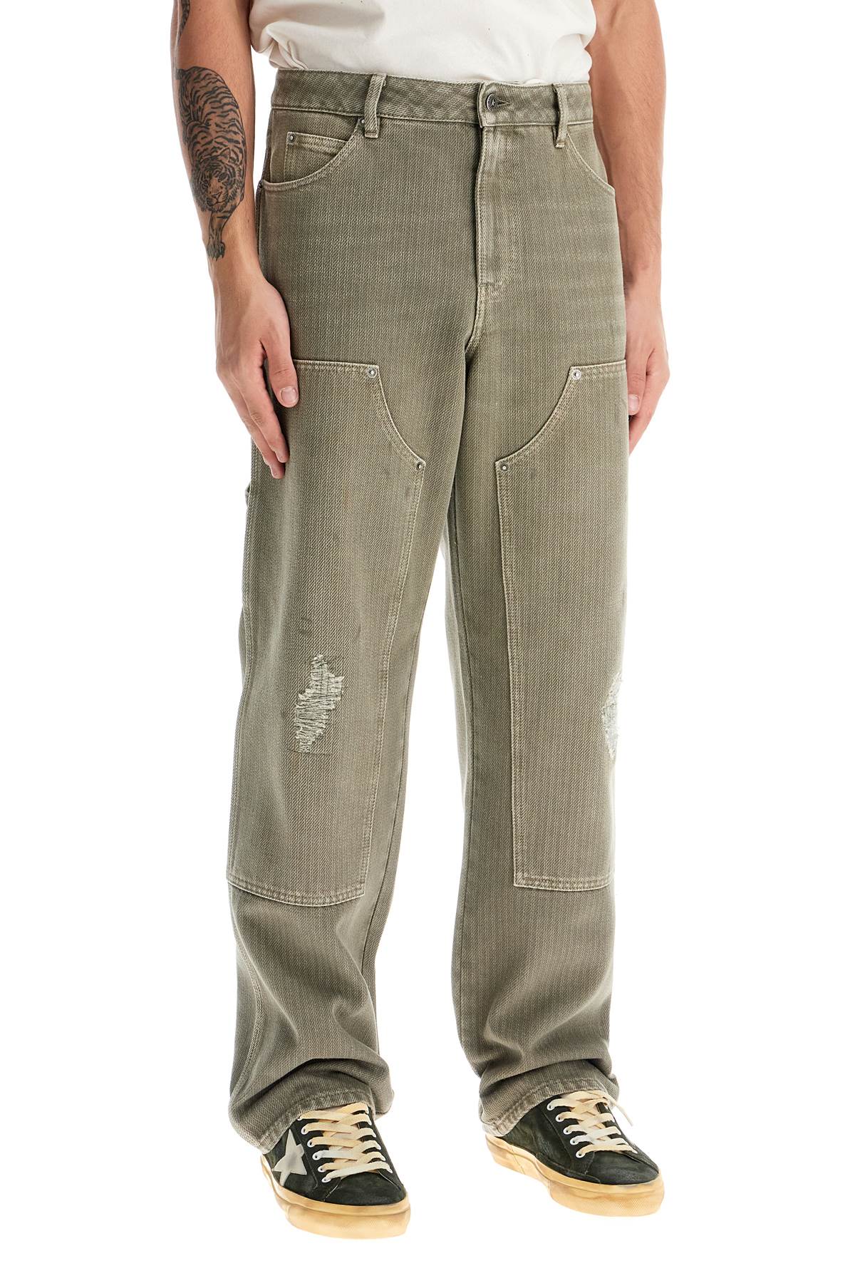 Distressed Effect Pants  - Grey