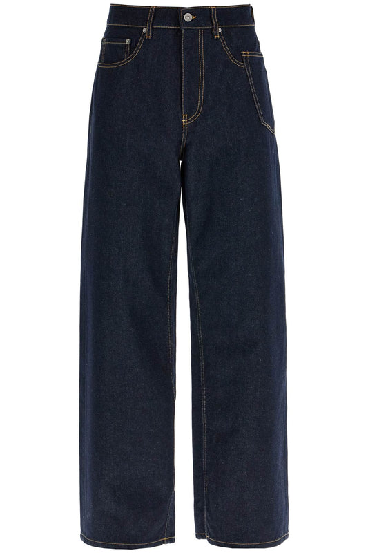 Wide One-washed Jeans  - Blue