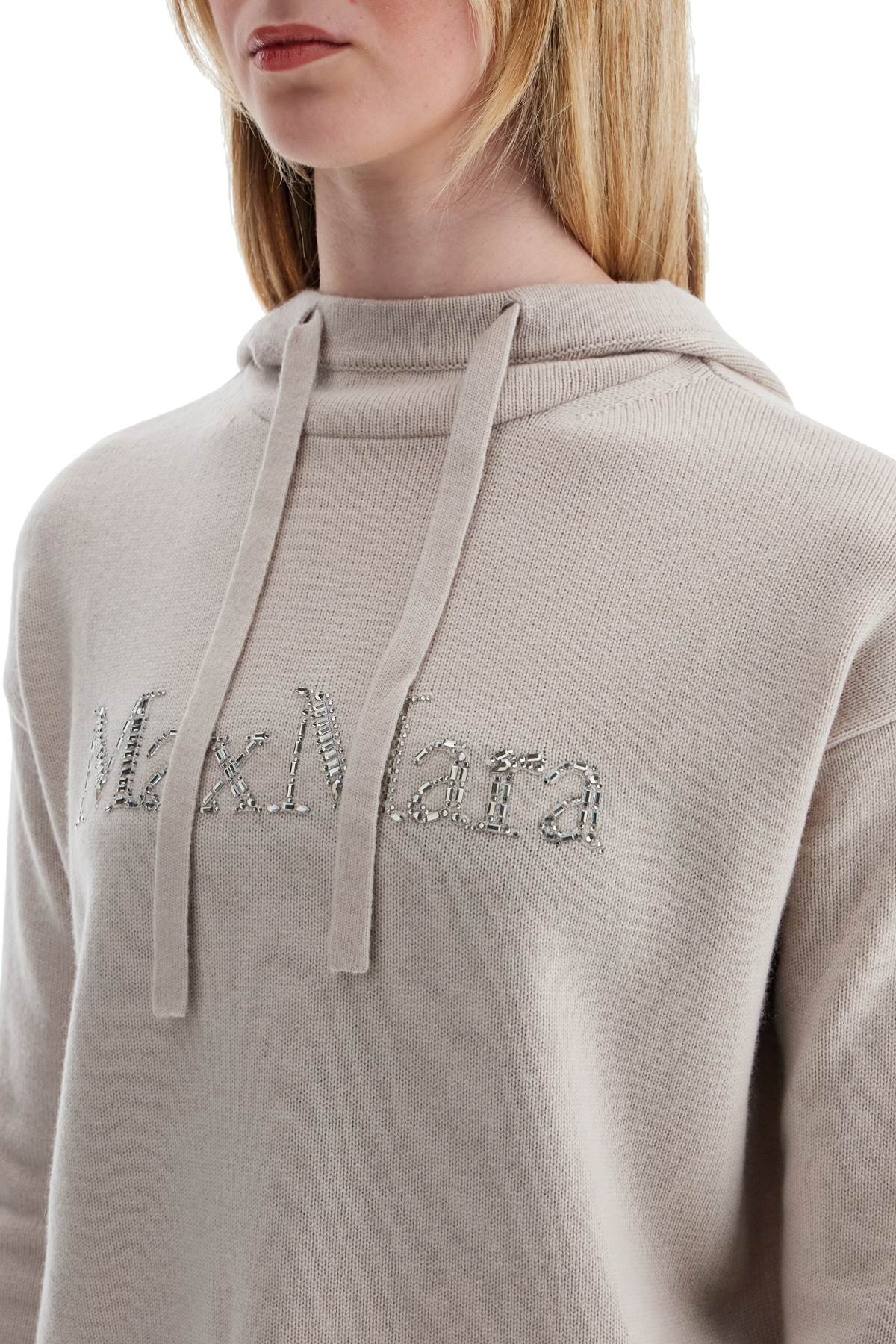 'knitted Gorizia Sweatshirt With Rhin  - Neutro