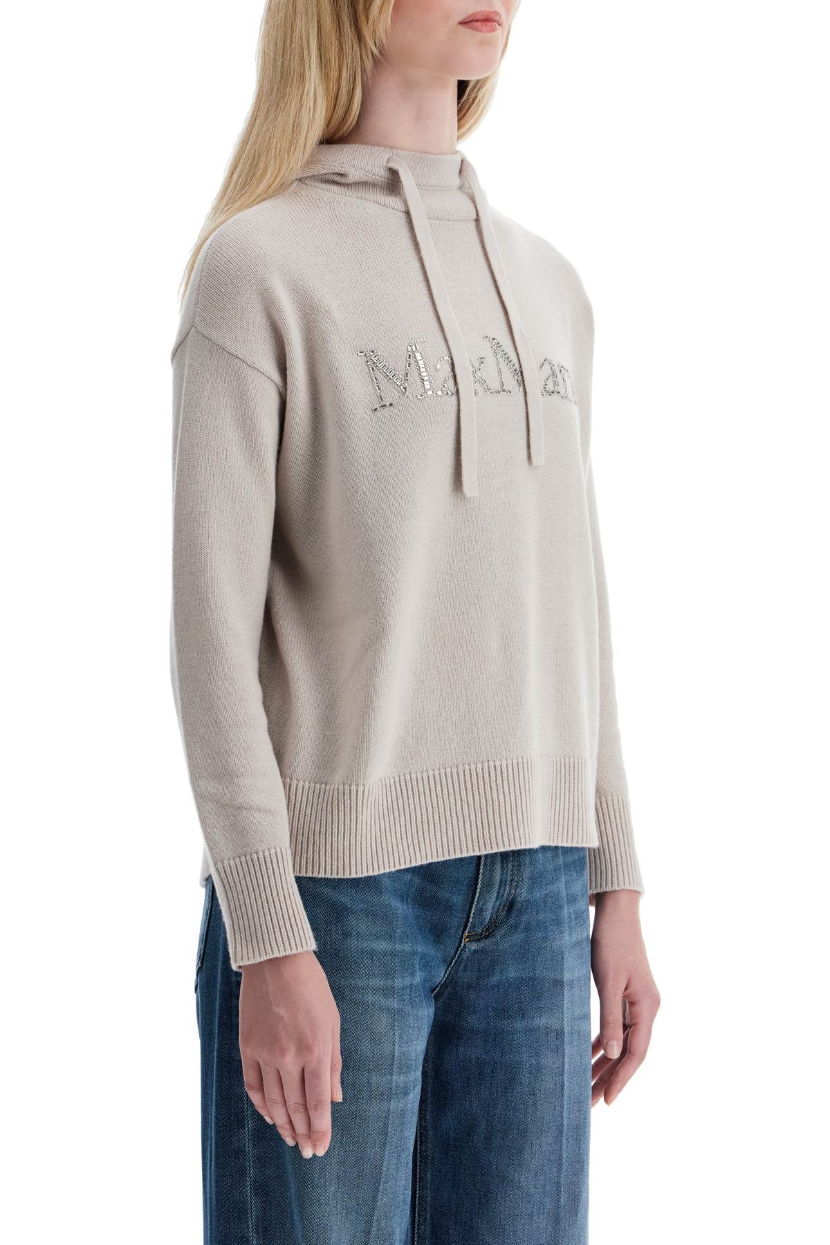 'knitted Gorizia Sweatshirt With Rhin  - Neutro