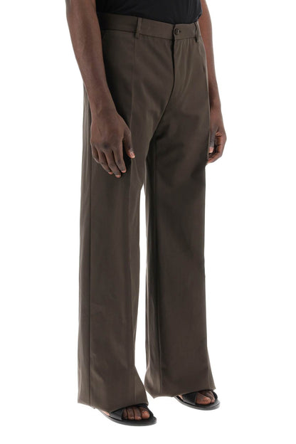 Tailored Cotton Trousers For Men  - Brown