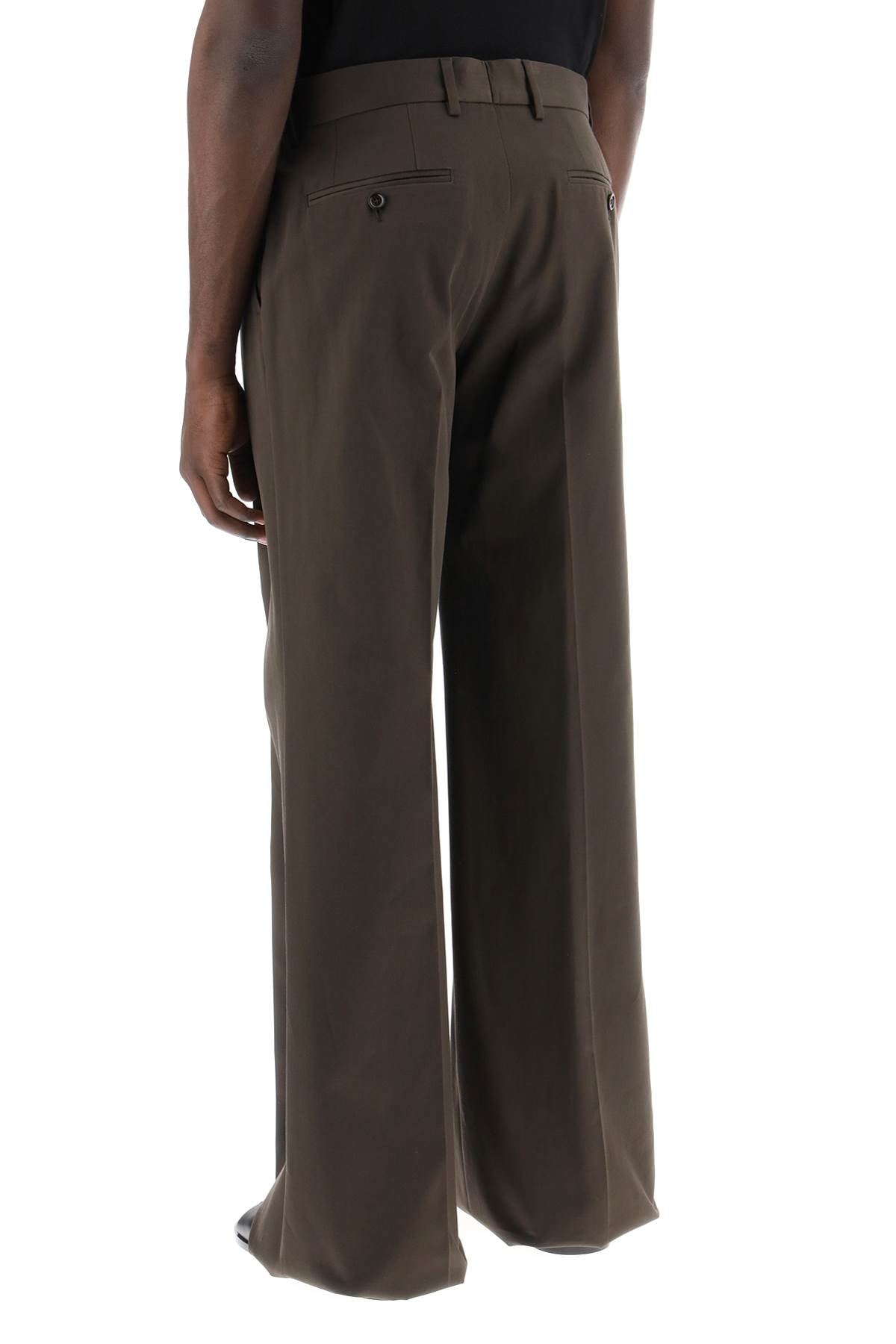 Tailored Cotton Trousers For Men  - Brown