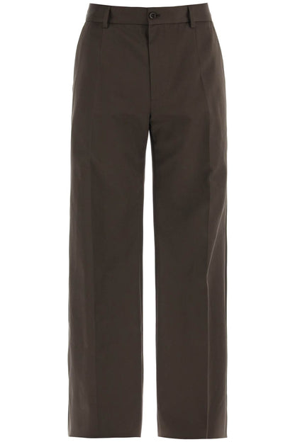 Tailored Cotton Trousers For Men  - Brown