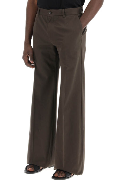 Tailored Cotton Trousers For Men  - Brown