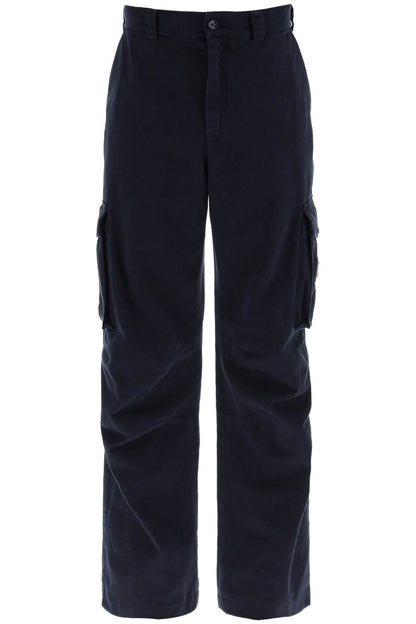 Cargo Pants With Logo Plaque  - Blue