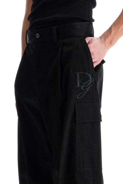 Stretch Cotton Cargo Pants For Men/w  - Black