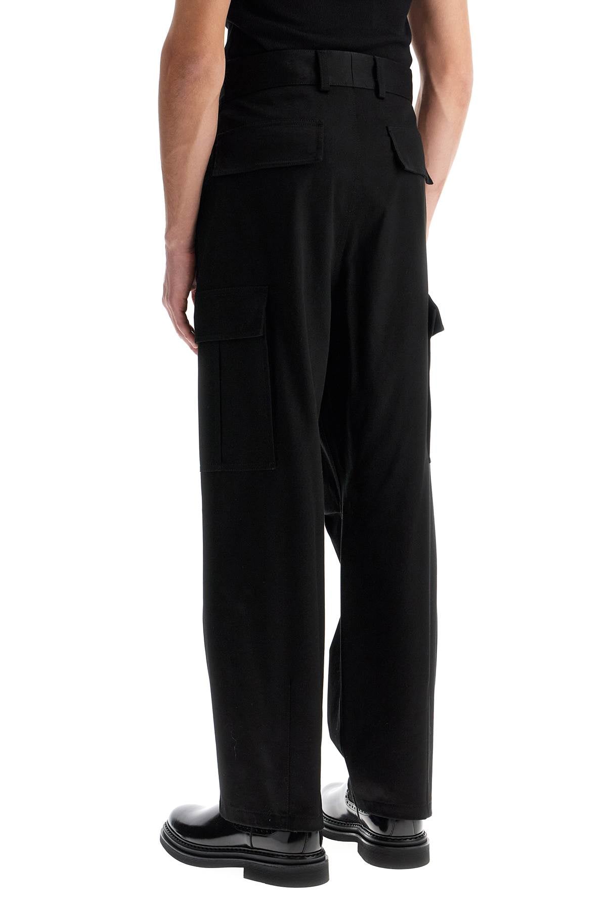 Stretch Cotton Cargo Pants For Men/w  - Black