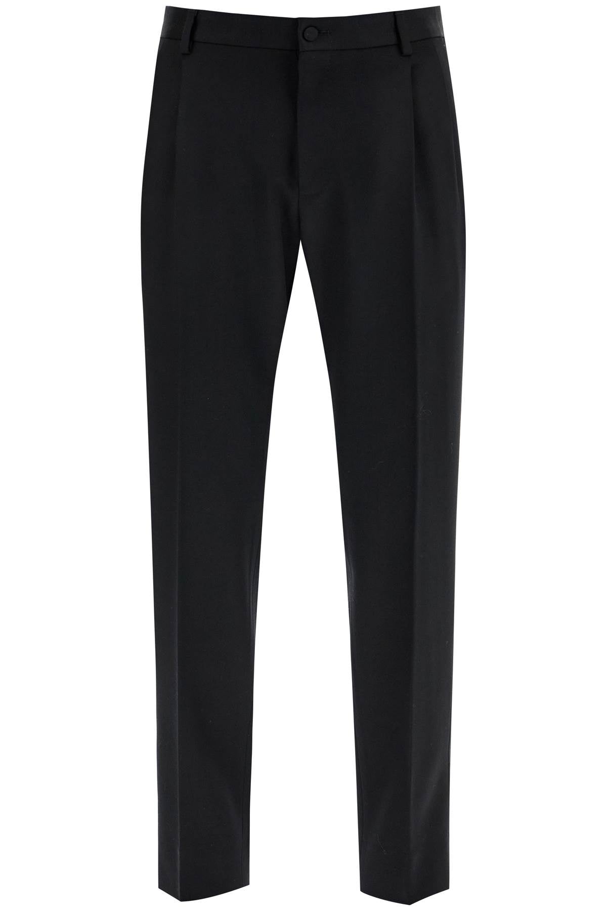 Tuxedo Trousers In Gab  - Black